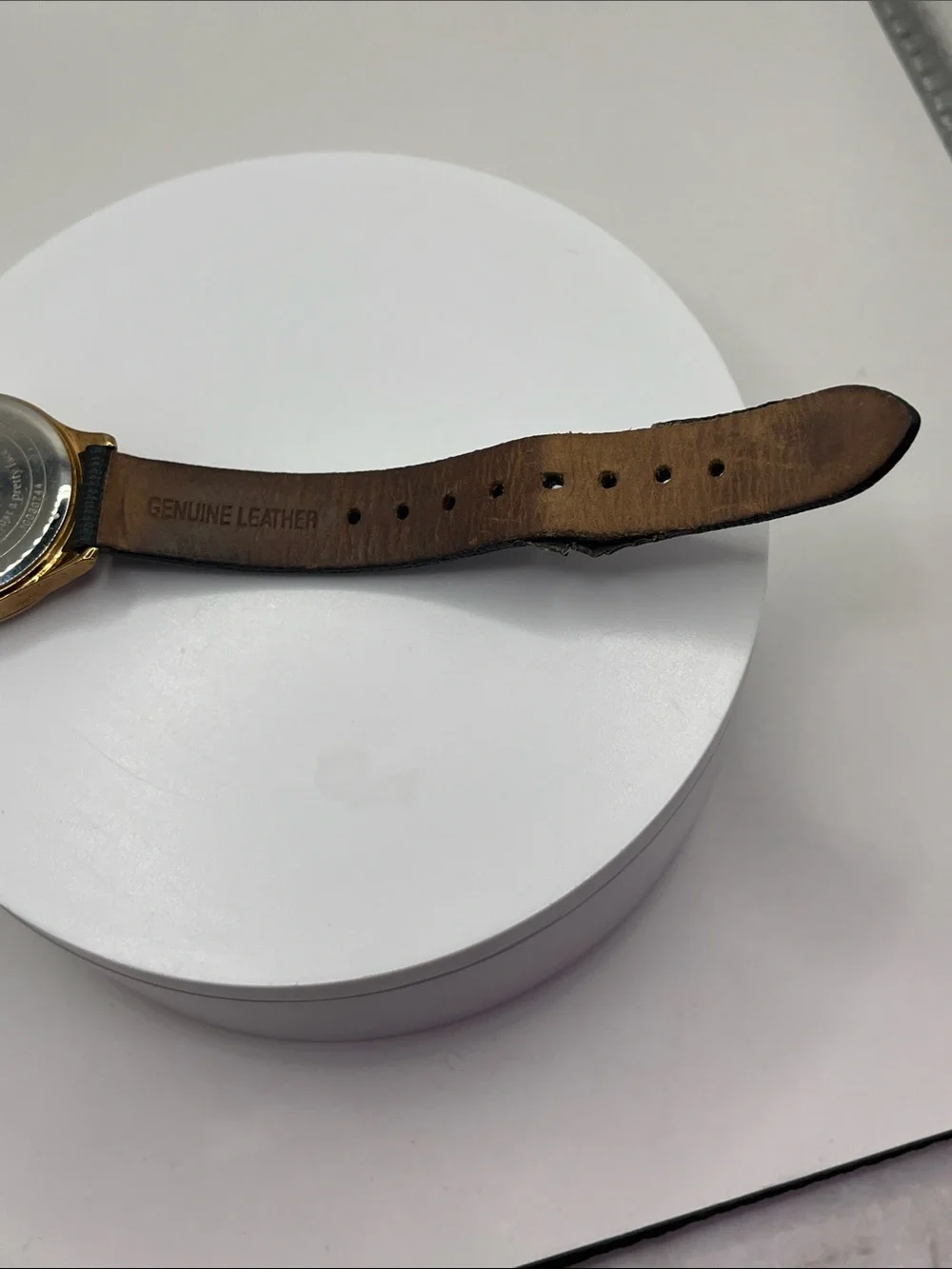 Ted Baker Gold-Tone Case White Dial Watch with Black Strap 31mm